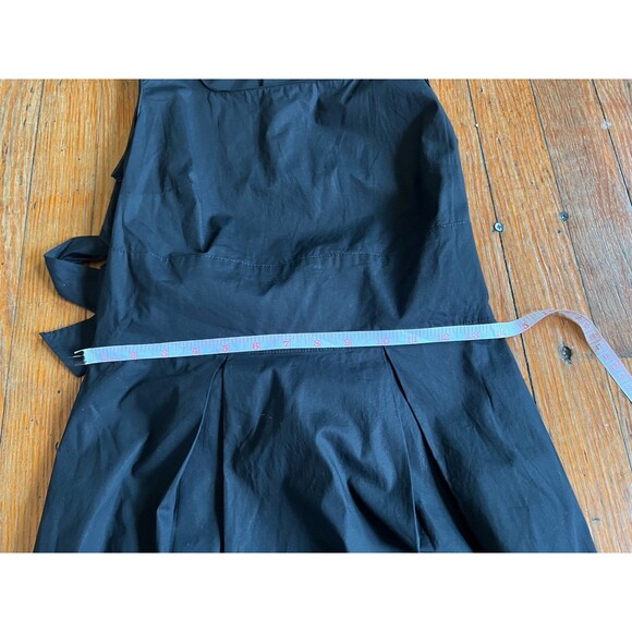 Club Monaco Black Cotton Square Neck Midi Back Slit Dress Sz 8 - Picture 11 of 14